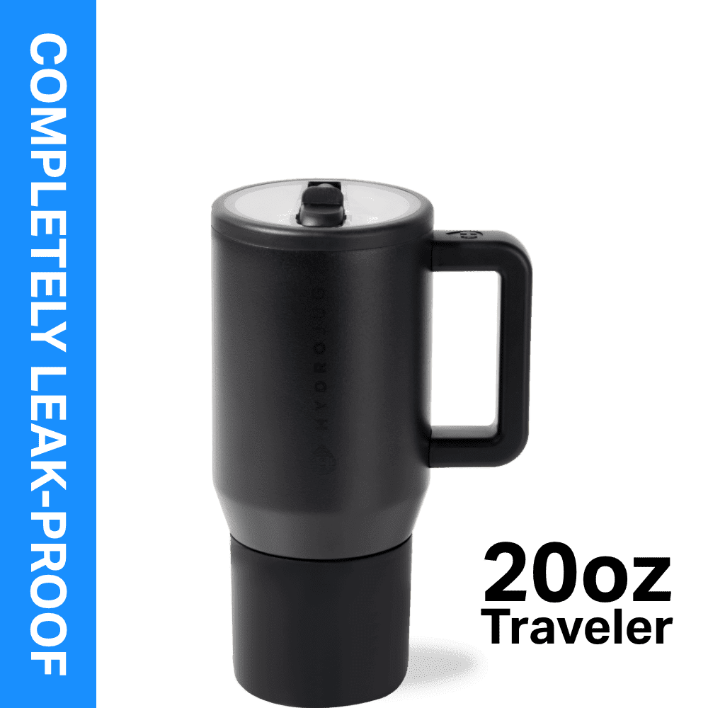 HydroJug Traveler 20 oz Water Bottle, Stainless Steel Insulated Tumbler - Leakproof Insulated Water Bottle