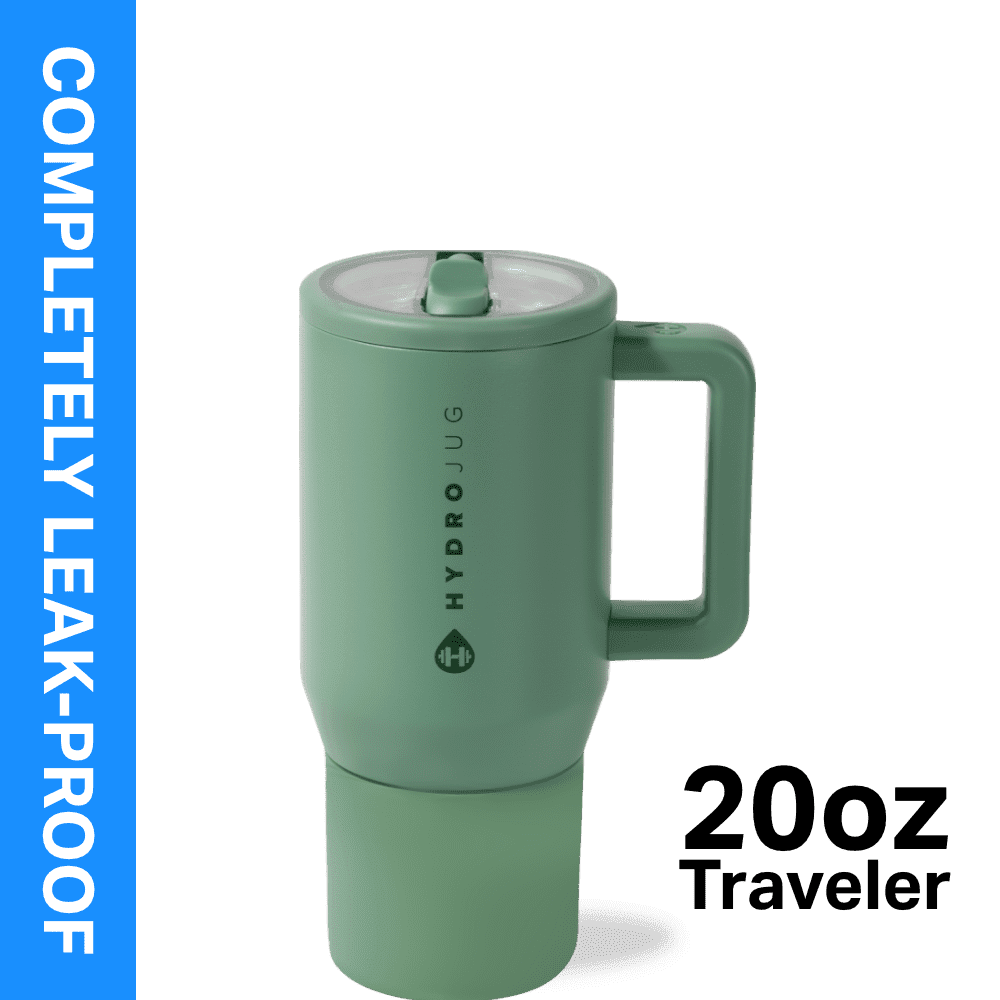 HydroJug Traveler 20 oz Water Bottle, Stainless Steel Insulated Tumbler - Leakproof Insulated Water Bottle