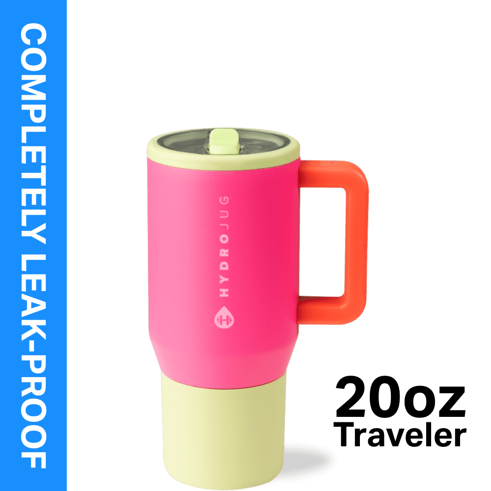HydroJug Traveler 20 oz Water Bottle, Stainless Steel Insulated Tumbler - Leakproof Insulated Water Bottle