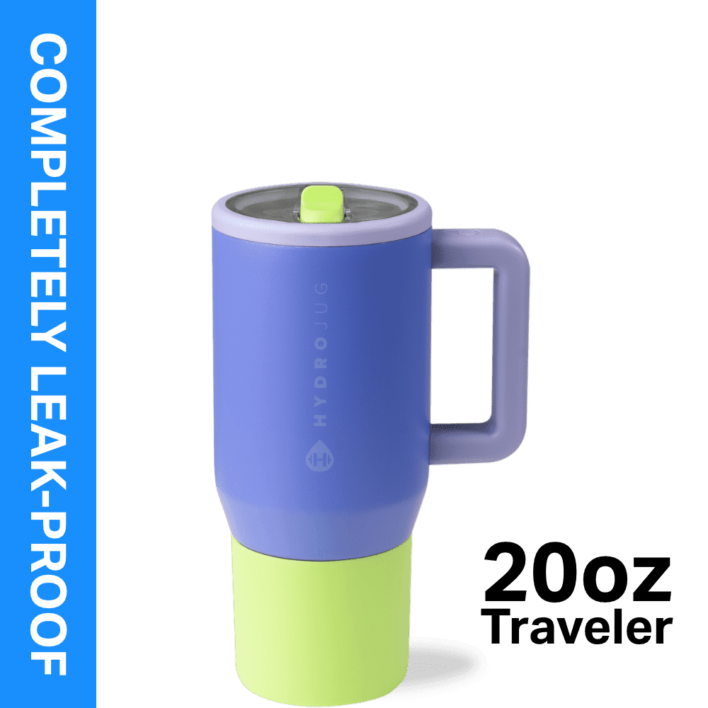 HydroJug Traveler 20 oz Water Bottle, Stainless Steel Insulated Tumbler - Leakproof Insulated Water Bottle