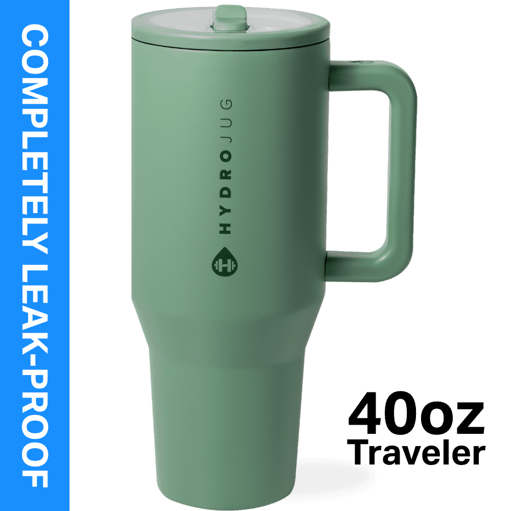 HydroJug Traveler 40 oz Water Bottle, Stainless Steel Insulated Tumbler - Leakproof Insulated Water Bottle