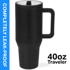 HydroJug Traveler 40 oz Water Bottle, Stainless Steel Insulated Tumbler - Leakproof Insulated Water Bottle
