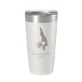 Knickerbocker Lakes Map Tumbler Travel Mug Insulated Laser Engraved Coffee Cup Maine 20 oz White