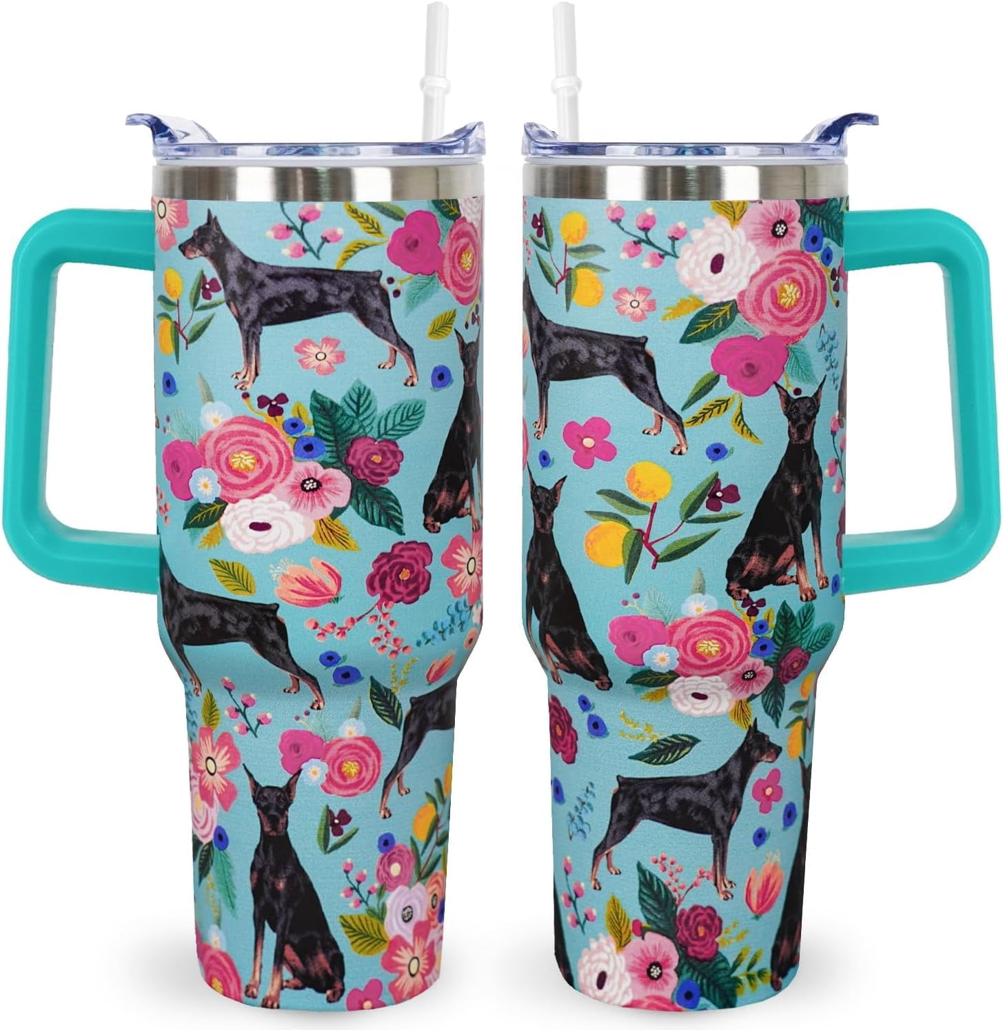Pitbull Gifts Dog Tumbler Cup for Women Men 40oz Stainless Steel - Insulated Travel Coffee Mug