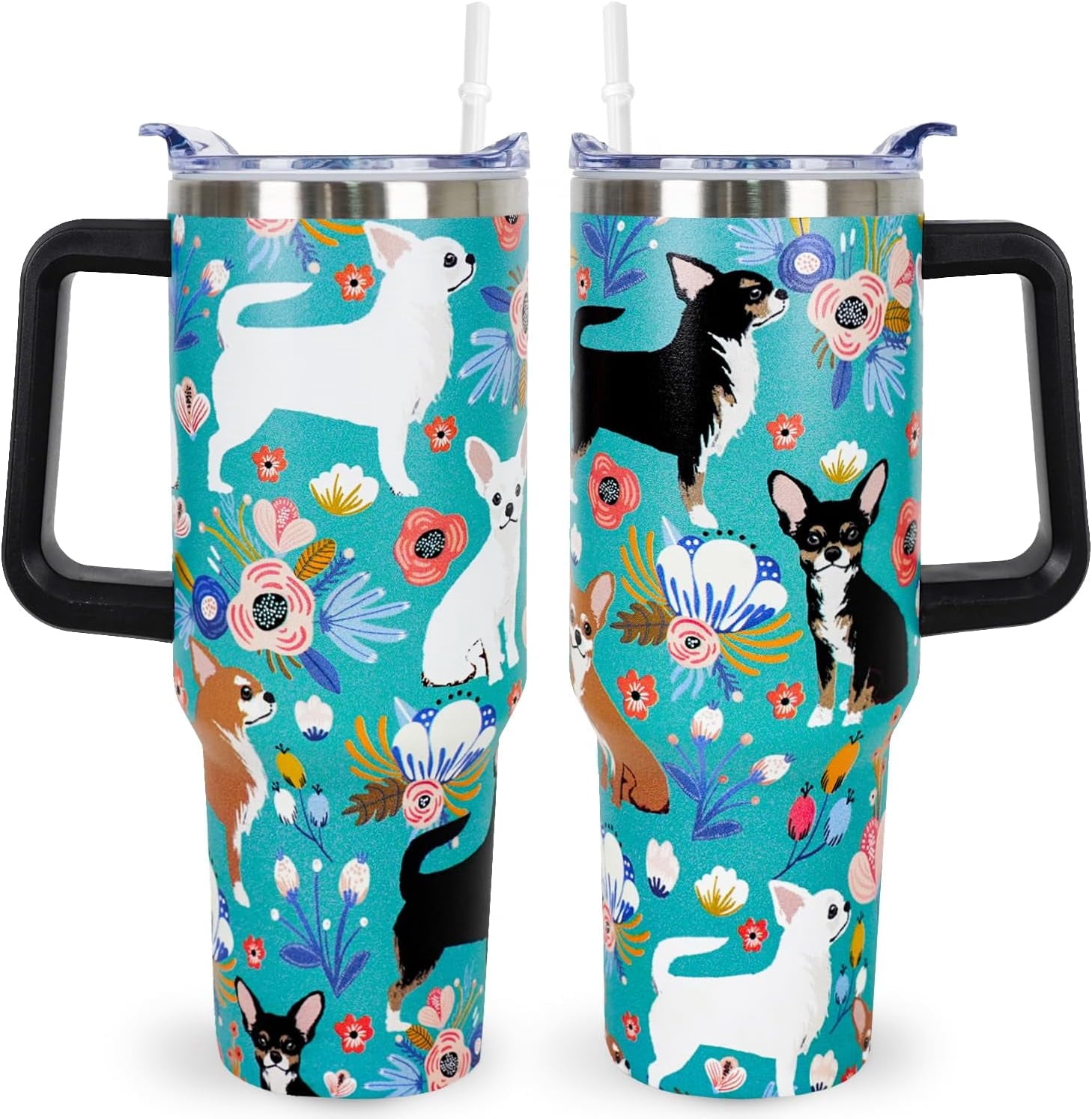 Pitbull Gifts Dog Tumbler Cup for Women Men 40oz Stainless Steel - Insulated Travel Coffee Mug