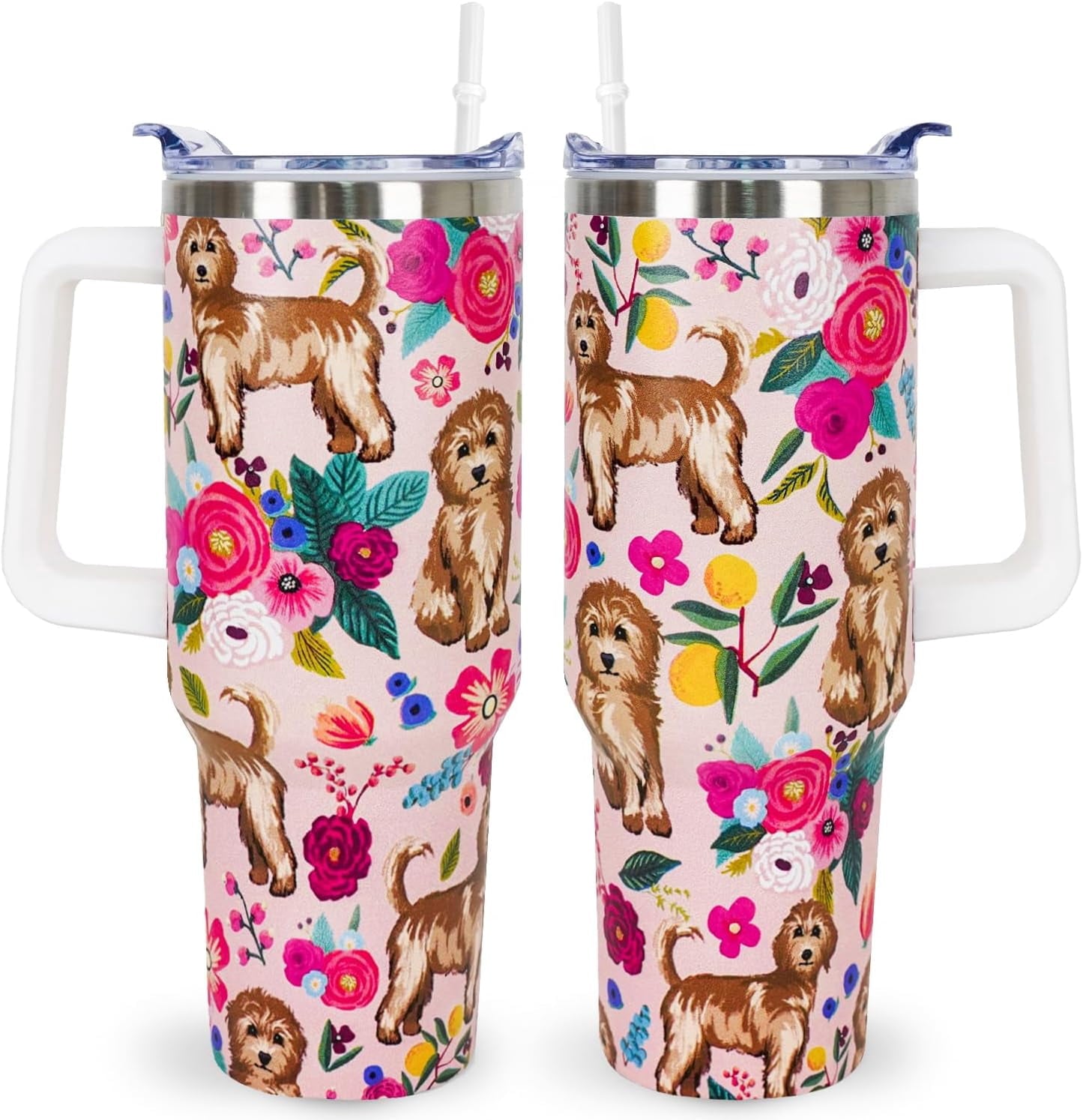 Pitbull Gifts Dog Tumbler Cup for Women Men 40oz Stainless Steel - Insulated Travel Coffee Mug