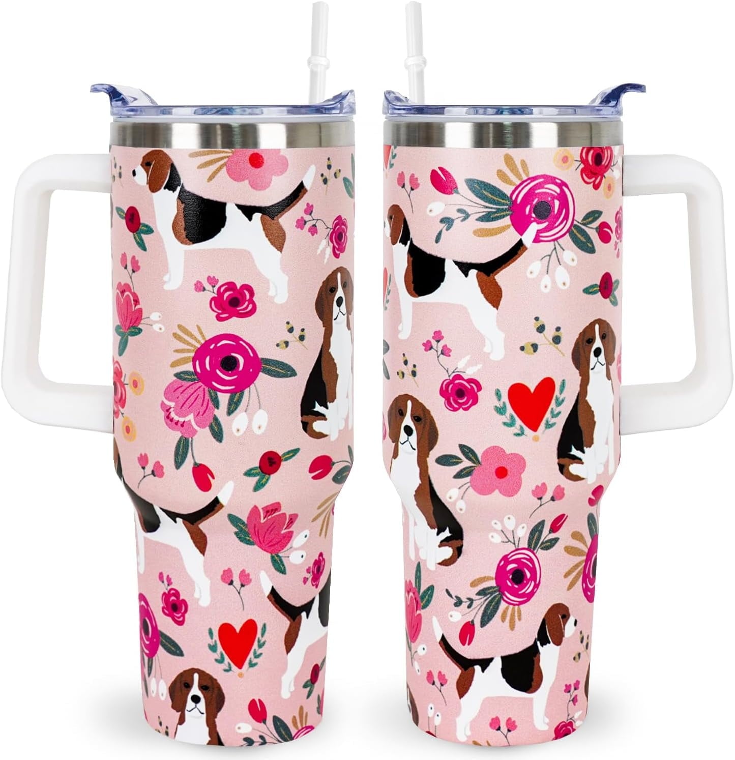 Pitbull Gifts Dog Tumbler Cup for Women Men 40oz Stainless Steel - Insulated Travel Coffee Mug
