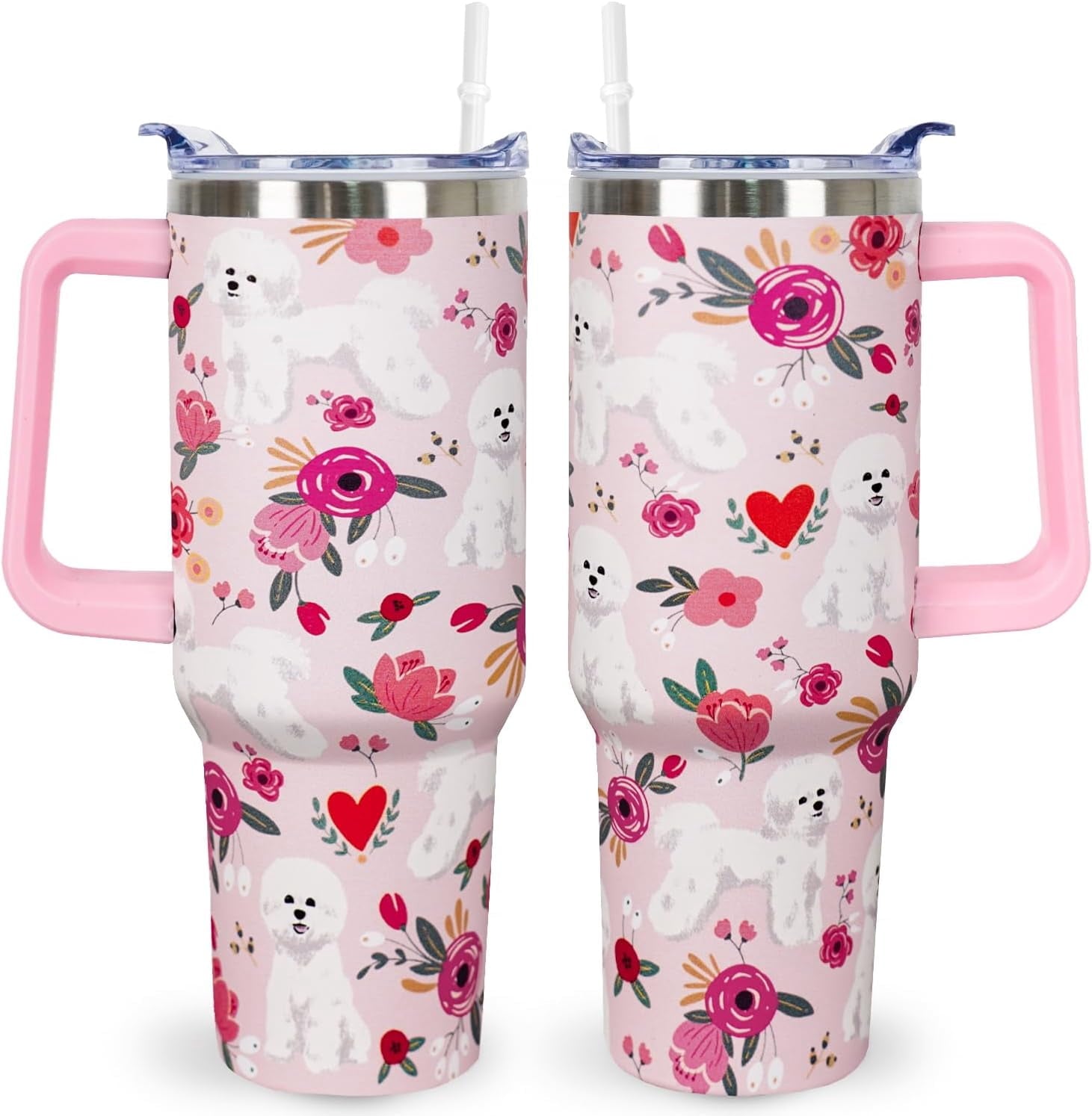 Pitbull Gifts Dog Tumbler Cup for Women Men 40oz Stainless Steel - Insulated Travel Coffee Mug