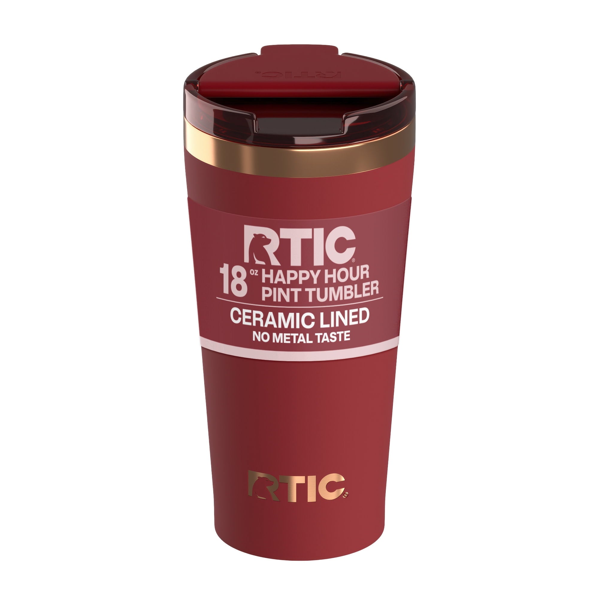 RTIC 18 oz Ceramic Lined Insulated Happy Hour Pint Tumbler, Leak - Insulated Travel Tumbler Cup