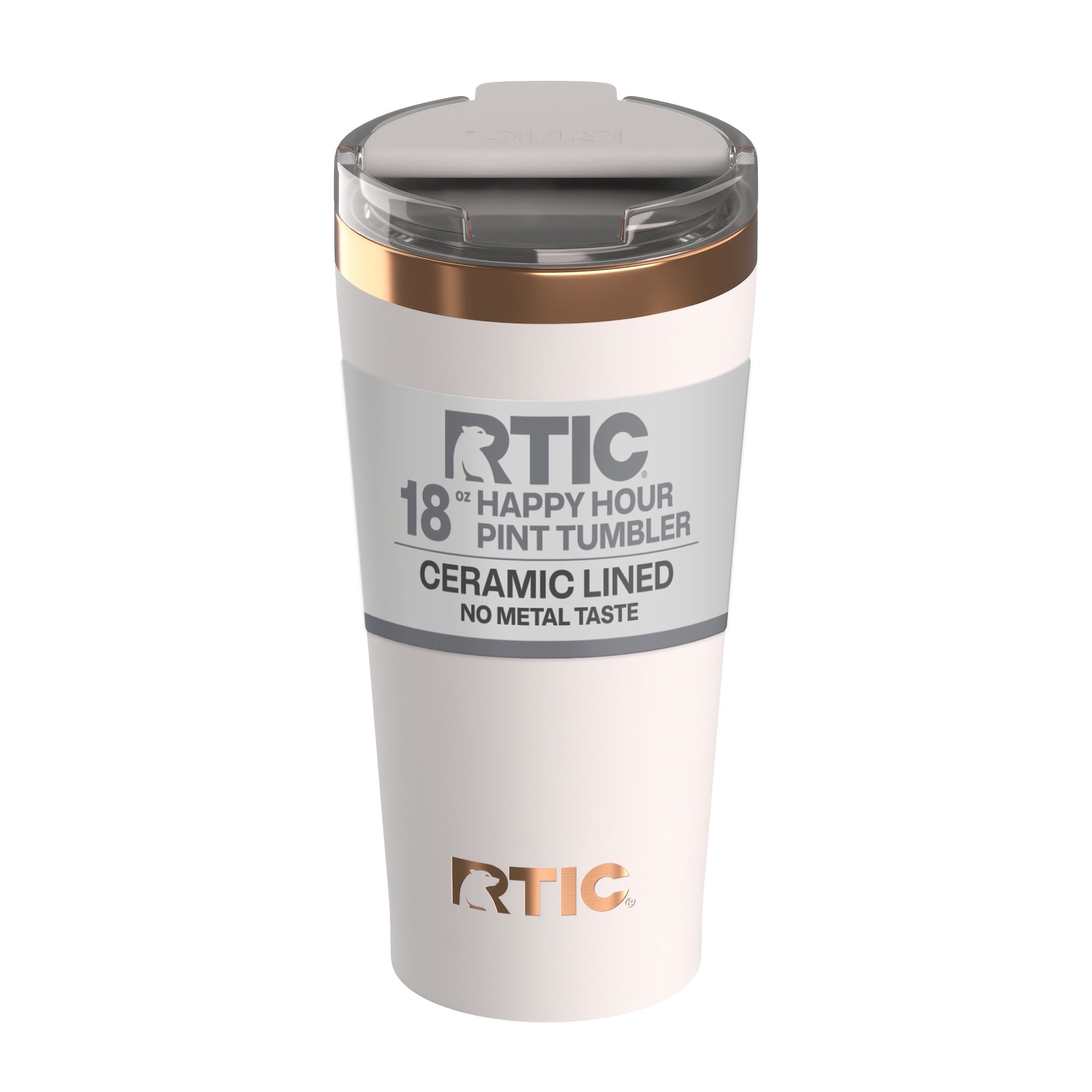 RTIC 18 oz Ceramic Lined Insulated Happy Hour Pint Tumbler, Leak - Insulated Travel Tumbler Cup