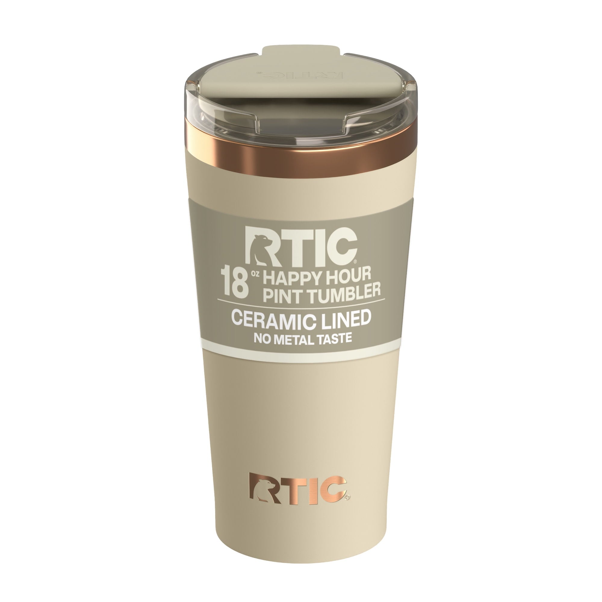 RTIC 18 oz Ceramic Lined Insulated Happy Hour Pint Tumbler, Leak - Insulated Travel Tumbler Cup