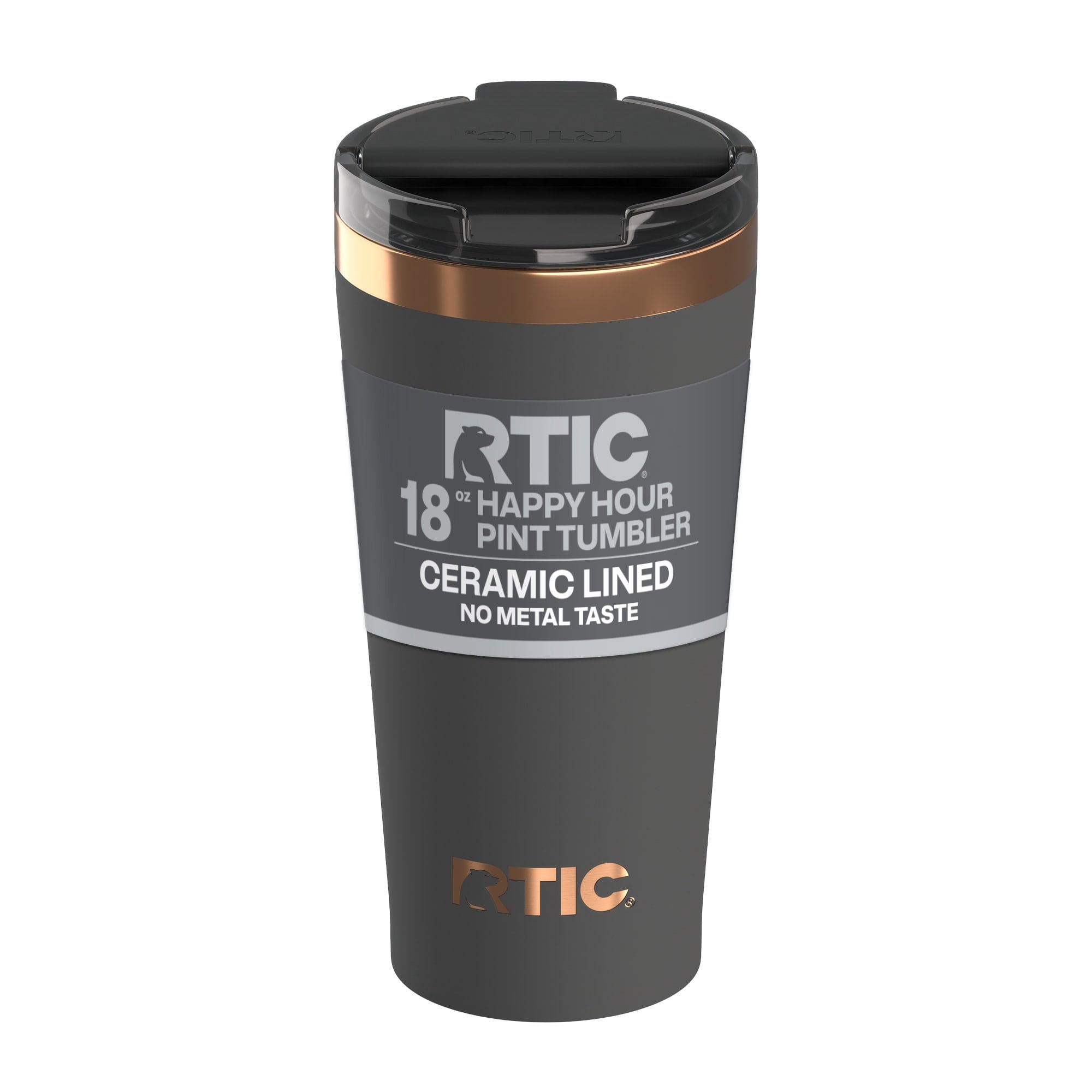 RTIC 18 oz Ceramic Lined Insulated Happy Hour Pint Tumbler, Leak - Insulated Travel Tumbler Cup