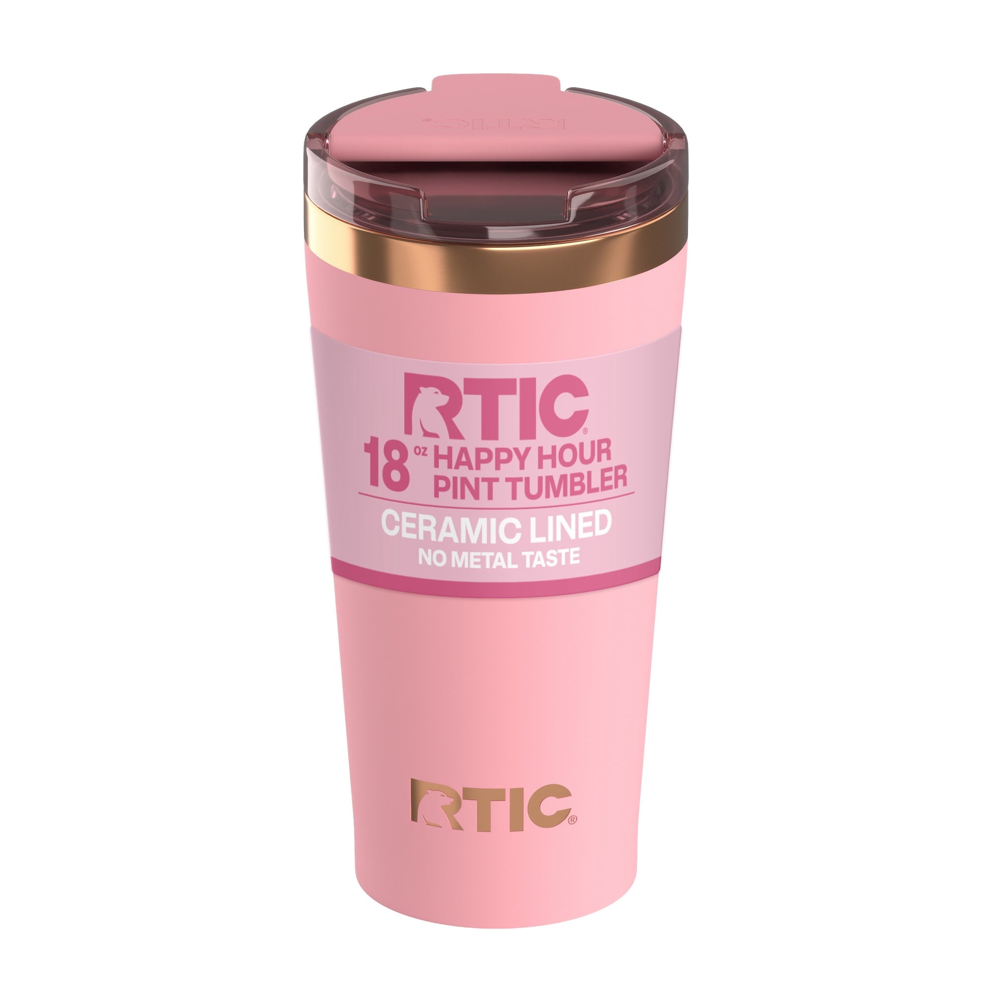 RTIC 18 oz Ceramic Lined Insulated Happy Hour Pint Tumbler, Leak - Insulated Travel Tumbler Cup