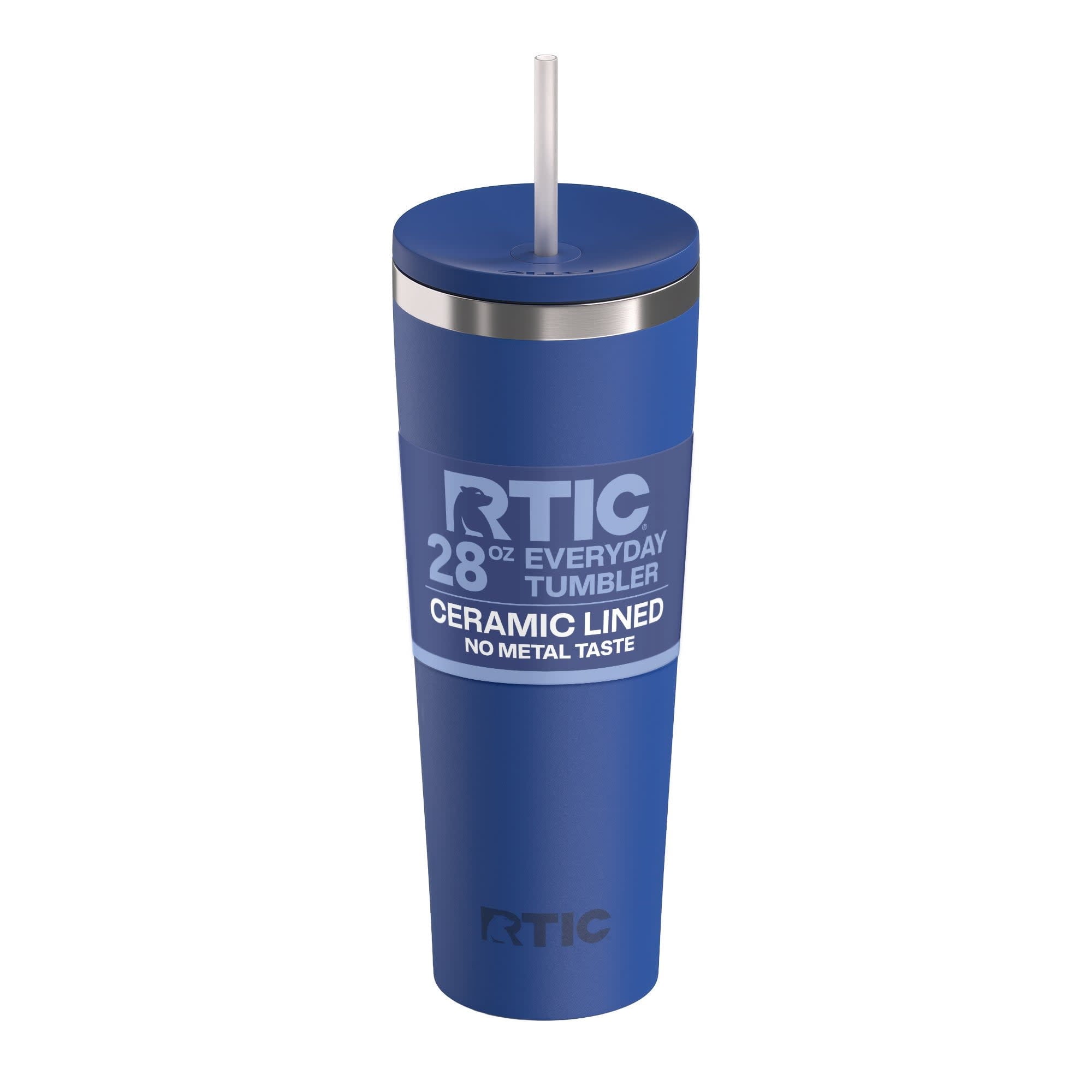 RTIC 28 oz Ceramic Lined Everyday Tumbler, Spill-Resistant Straw Lid, Marine - Insulated Travel Tumbler Cup