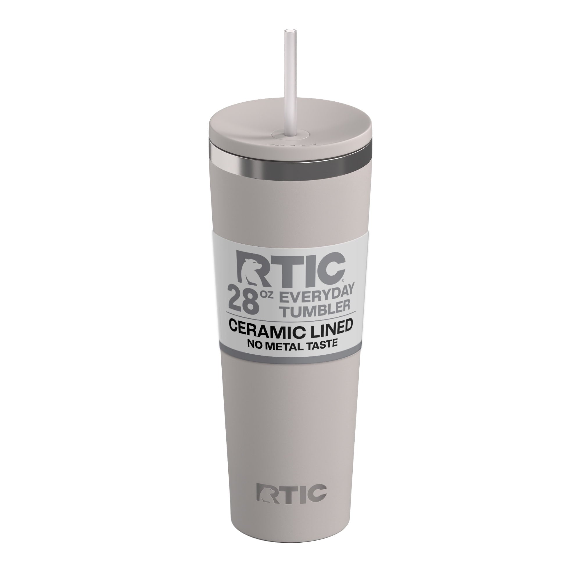 RTIC 28 oz Ceramic Lined Everyday Tumbler, Spill-Resistant Straw Lid, Marine - Insulated Travel Tumbler Cup