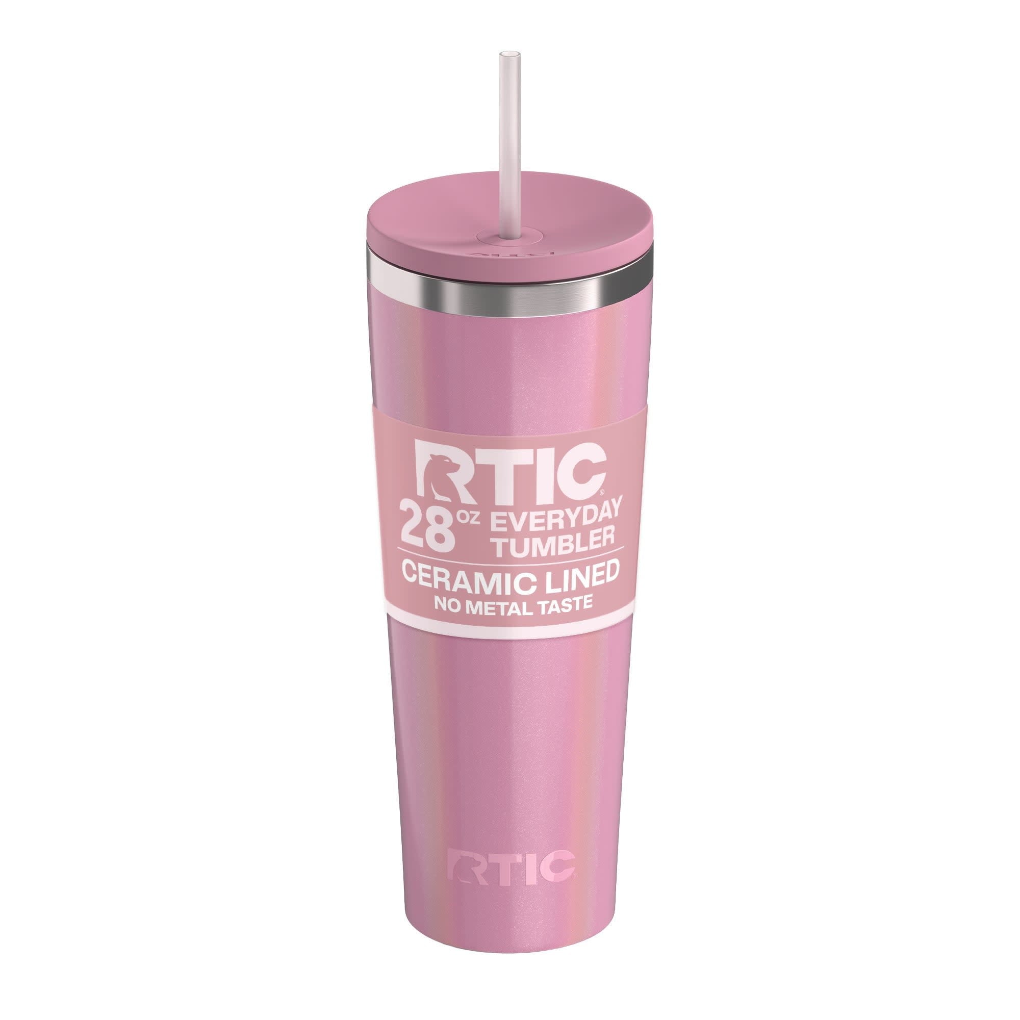 RTIC 28 oz Ceramic Lined Everyday Tumbler, Spill-Resistant Straw Lid, Marine - Insulated Travel Tumbler Cup