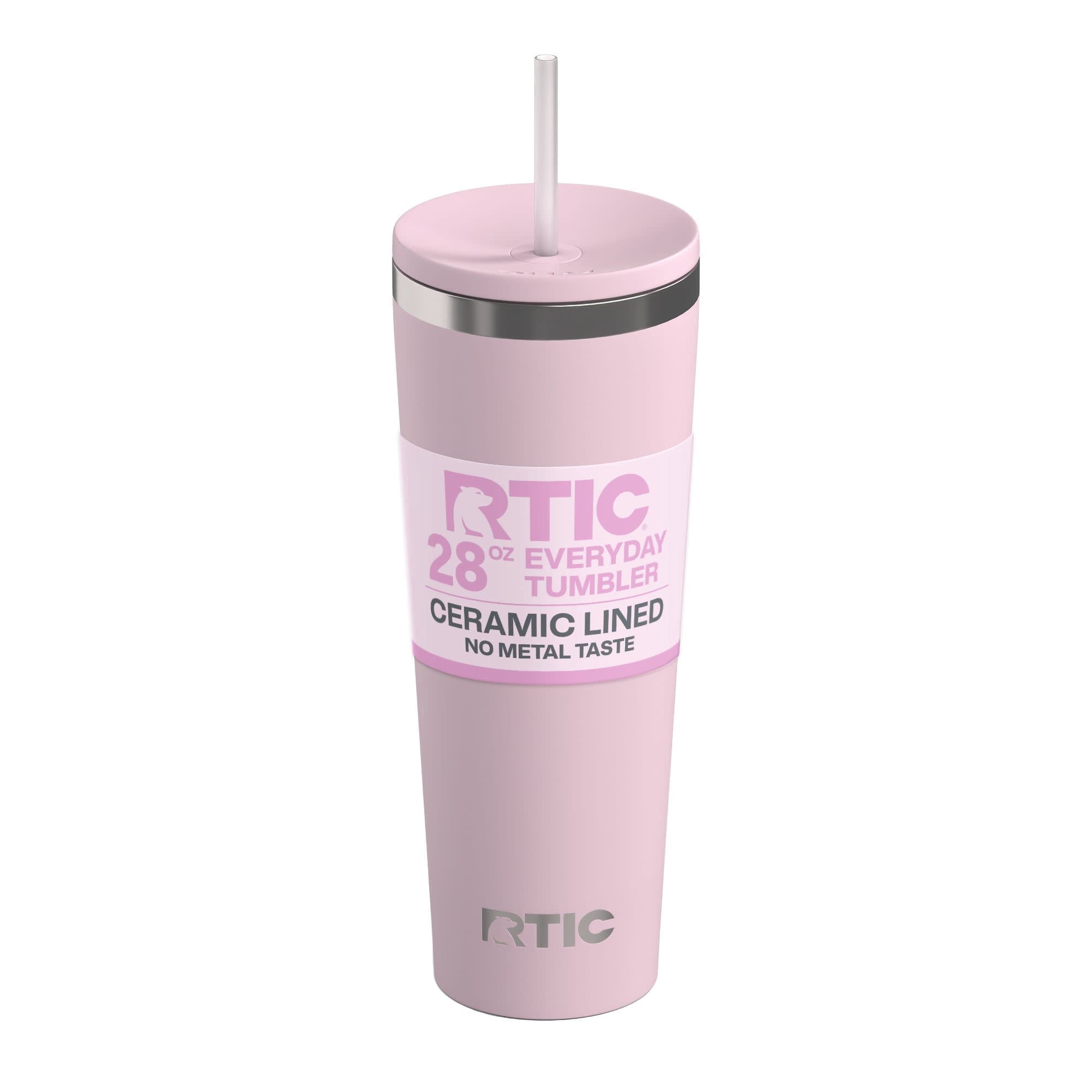RTIC 28 oz Ceramic Lined Everyday Tumbler, Spill-Resistant Straw Lid, Marine - Insulated Travel Tumbler Cup