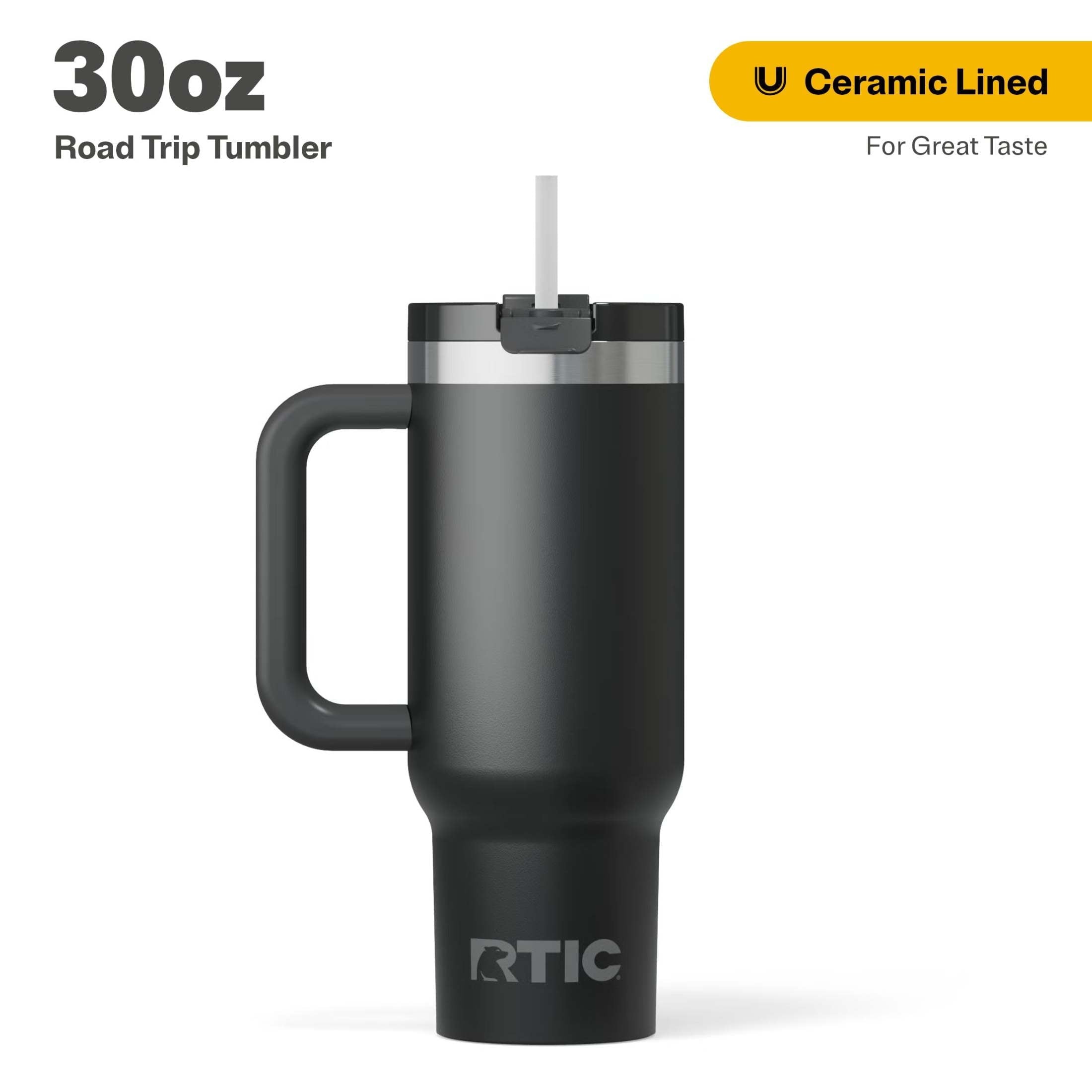 RTIC 30 oz Ceramic Lined Road Trip Tumbler with Handle - Insulated Travel Tumbler Cup