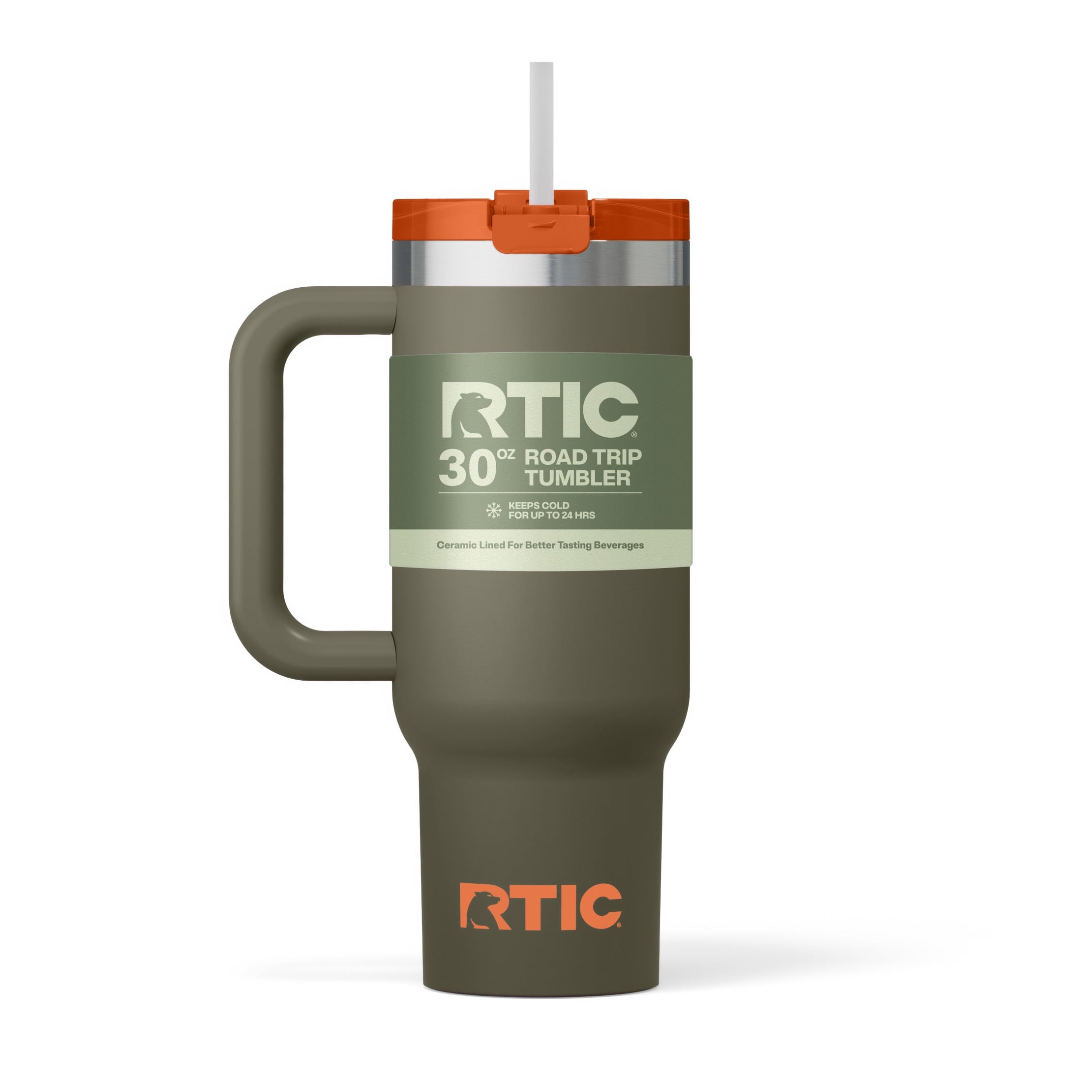 RTIC 30 oz Ceramic Lined Road Trip Tumbler with Handle - Insulated Travel Tumbler Cup