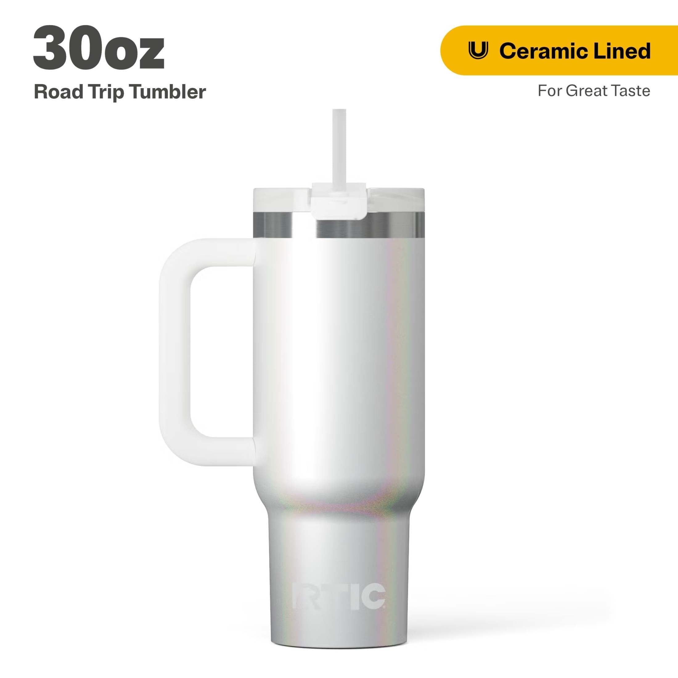 RTIC 30 oz Ceramic Lined Road Trip Tumbler with Handle - Insulated Travel Tumbler Cup