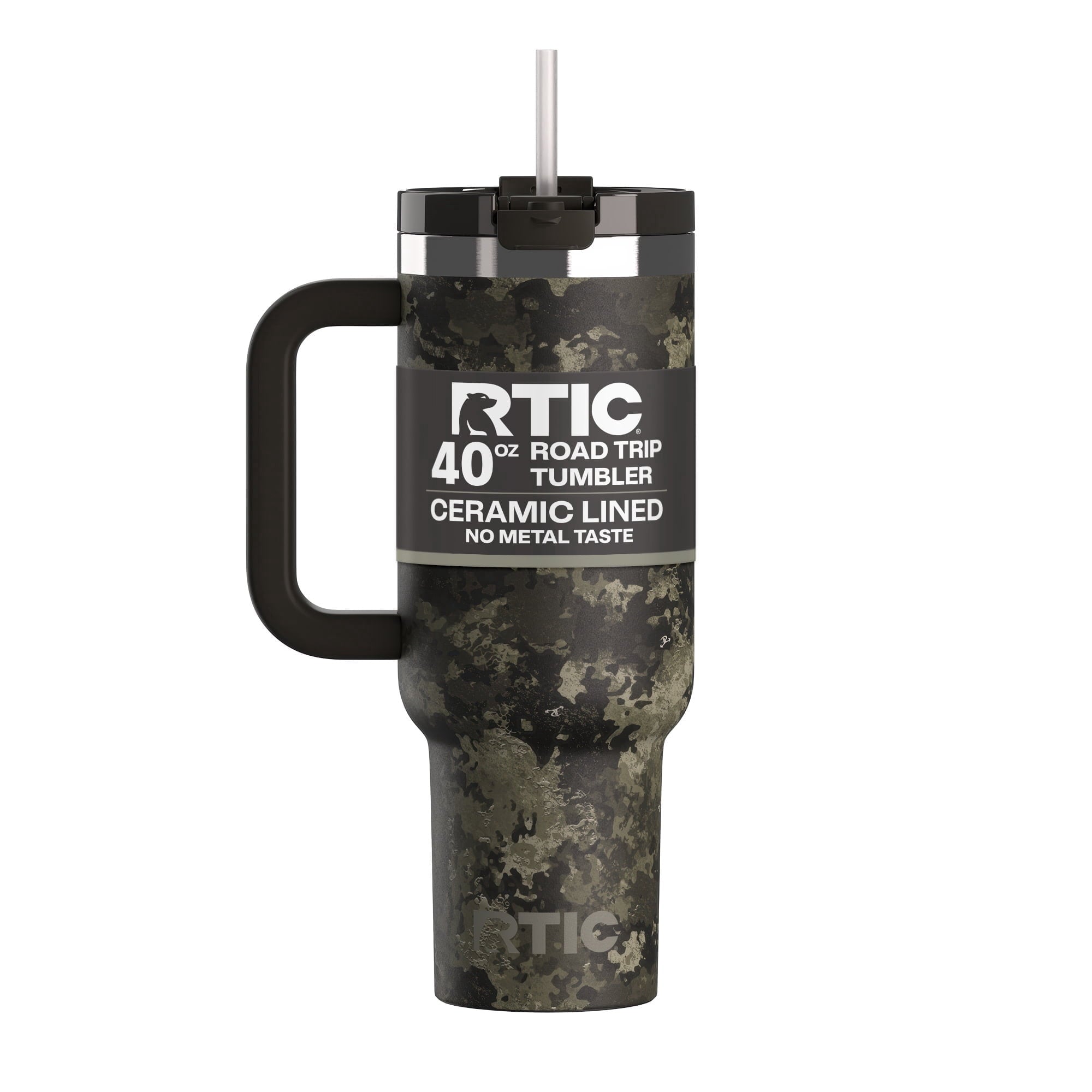 RTIC 40 oz Ceramic Lined Road Trip Tumbler with Handle - Insulated Travel Tumbler Cup