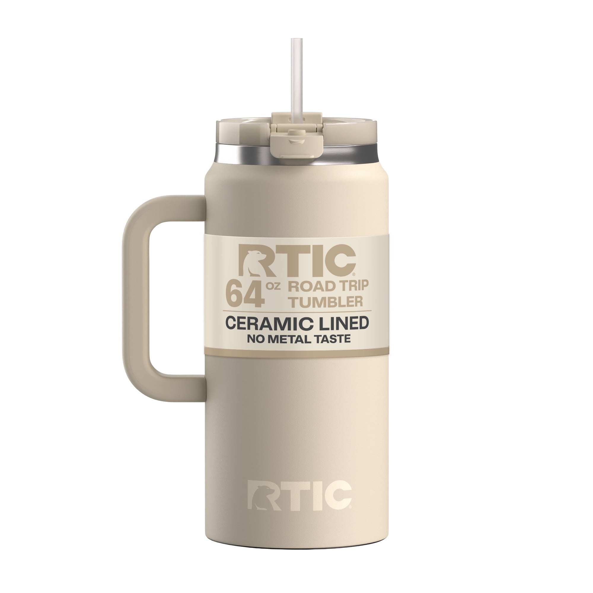 RTIC 64 oz Ceramic Lined Road Trip Tumbler with Handle - Insulated Travel Tumbler Cup