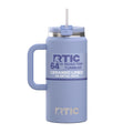 RTIC 64 oz Ceramic Lined Road Trip Tumbler with Handle and Leak-Resistant Straw Lid, Periwinkle
