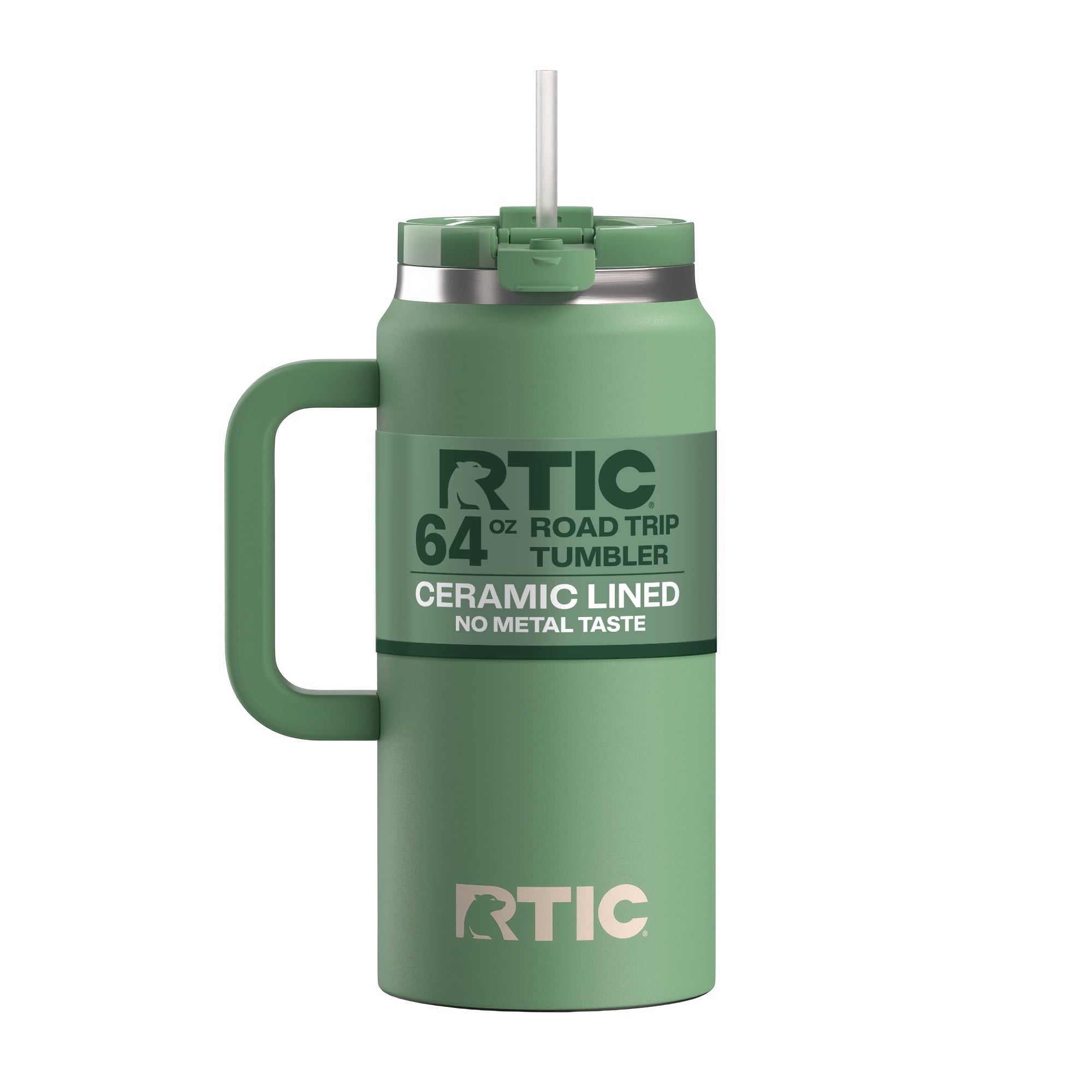 RTIC 64 oz Ceramic Lined Road Trip Tumbler with Handle - Insulated Travel Tumbler Cup