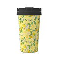 Rateoe Lemon (2) Pattern Travel Coffee Mug Tumbler with Flip Lid | Reusable Insulated Stainless Steel Cold Brew Iced Coffee Cup Thermos