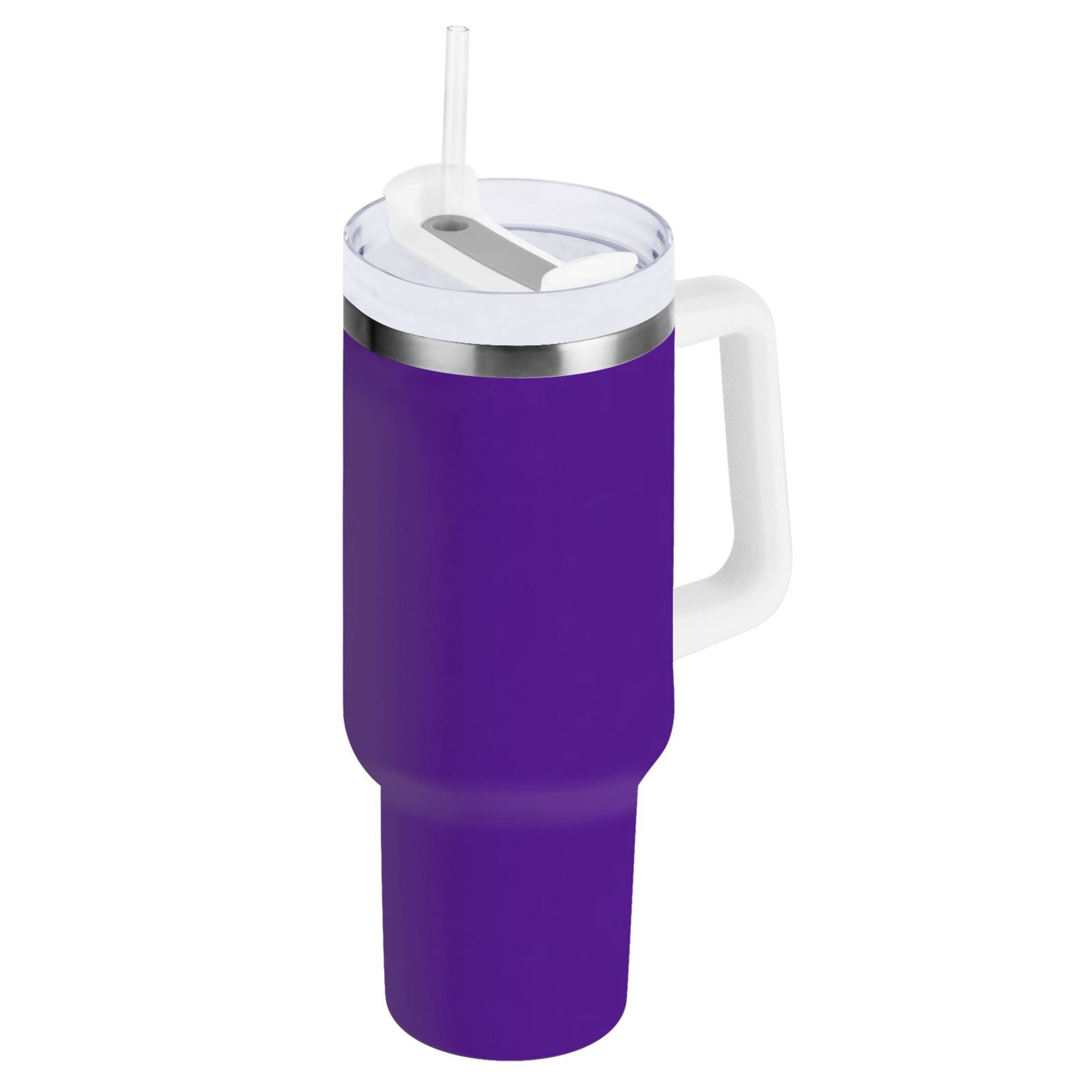 Ryvnso 40 oz Tumbler with Handle and Straw Insulated Stainless Steel Travel Mug with Lid Dark Purple