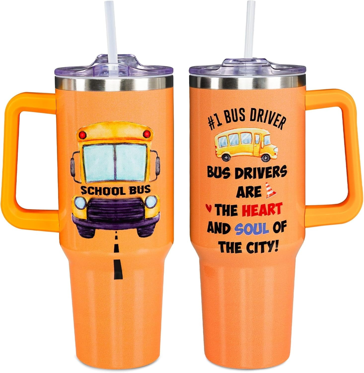 Christmas Gifts for Bus Drivers, School Bus Driver Tumbler 40 OZ - Insulated Travel Tumbler Cup