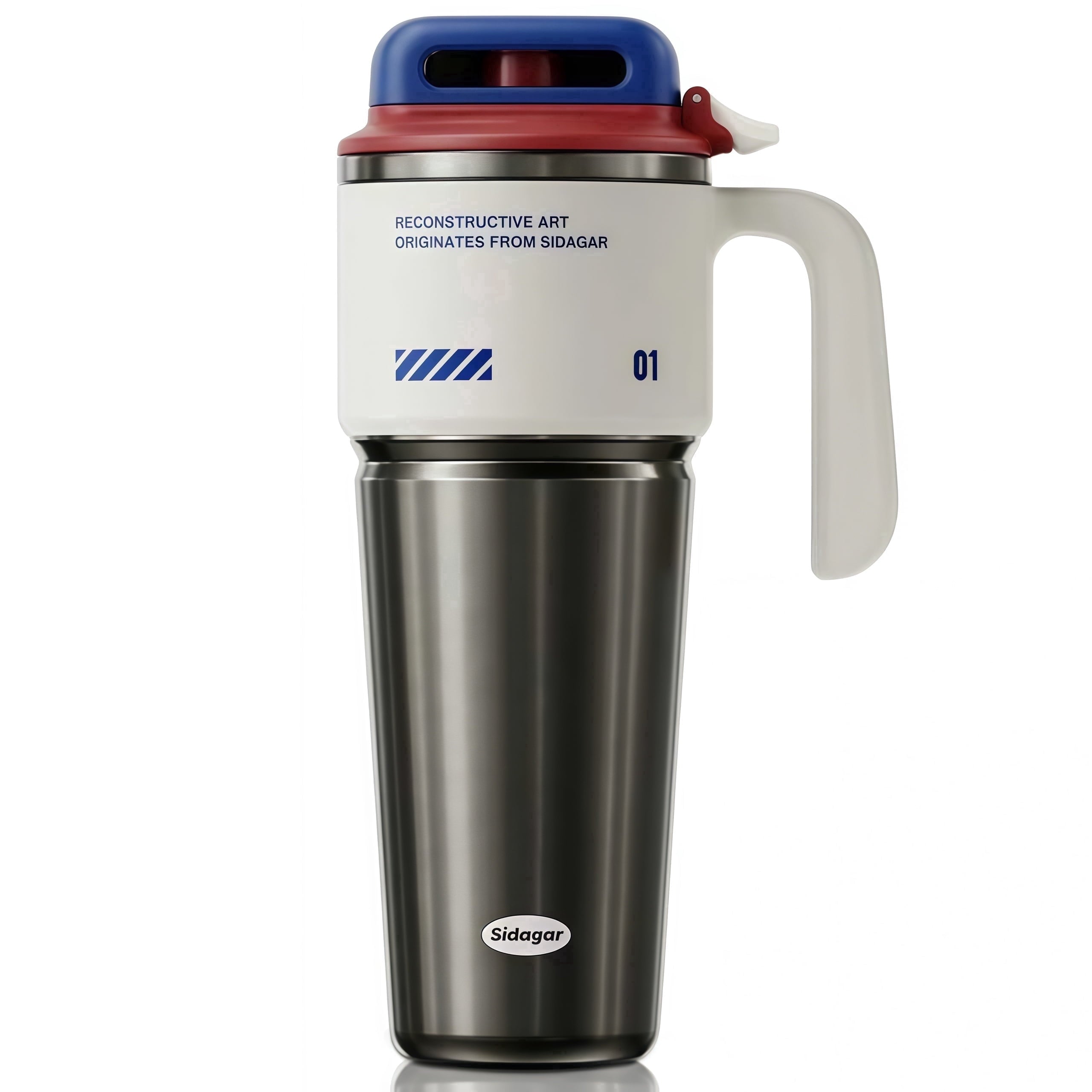 Sidagar 32 oz Stainless Steel Vacuum Insulated Tumbler with Straw and Handle, Arctic White