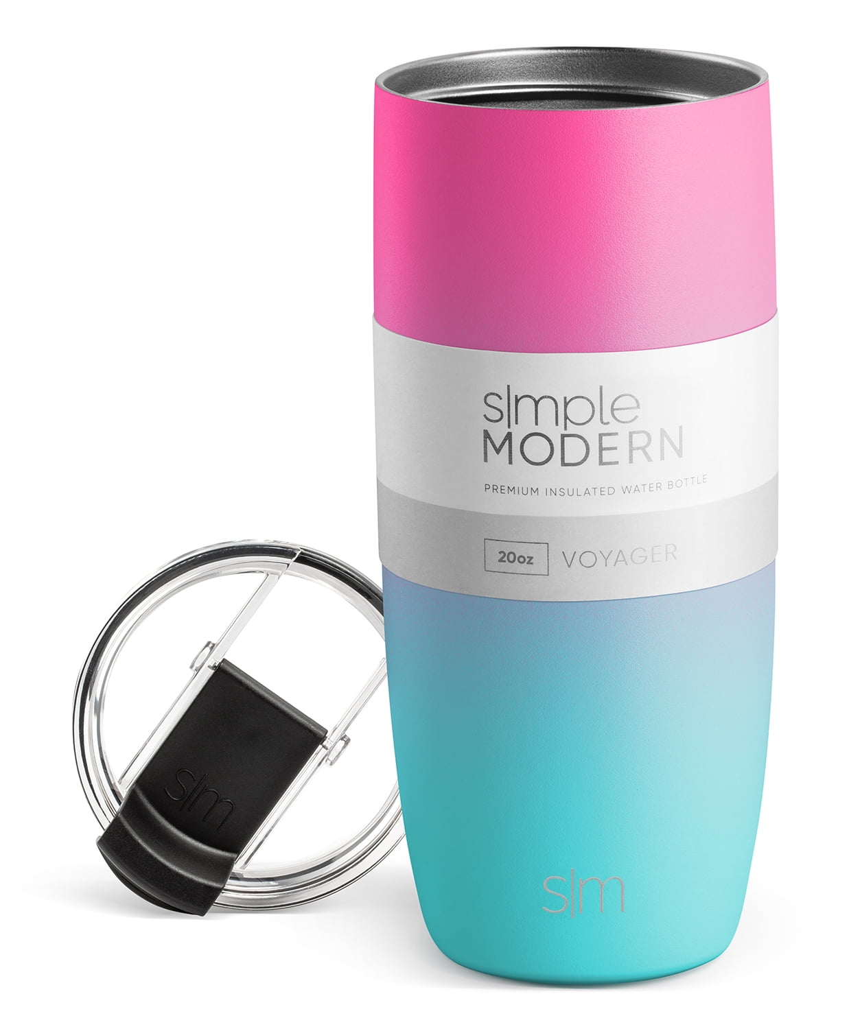 Simple Modern 16oz Voyager Travel Mug Tumbler w/ Clear Flip Lid - Insulated Travel Coffee Mug