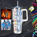 40 Oz Tumbler With Handle 40oz Purple Butterfly Tumbler With Lid - Insulated Travel Coffee Mug