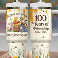 Winnie The Pooh 100th Anniversary Tumbler 40oz, CARTOON 100 Years Friendship Tumbler, CARTOON Family Trip Tumbler Cup, Pooh Love Cups