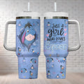 Winnie The Pooh Eeyore Tumbler 40 Oz, Just A Girl Who Loves Eeyore Tumbler, CARTOON Cartoon Tumbler Cups, Movie Insulated Tumbler
