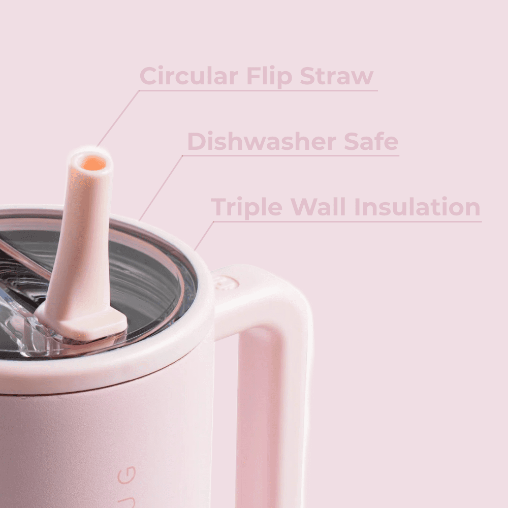 HydroJug Traveler 40 oz Water Bottle, Stainless Steel Insulated Tumbler with Flip Straw and Handle - Pink Sand
