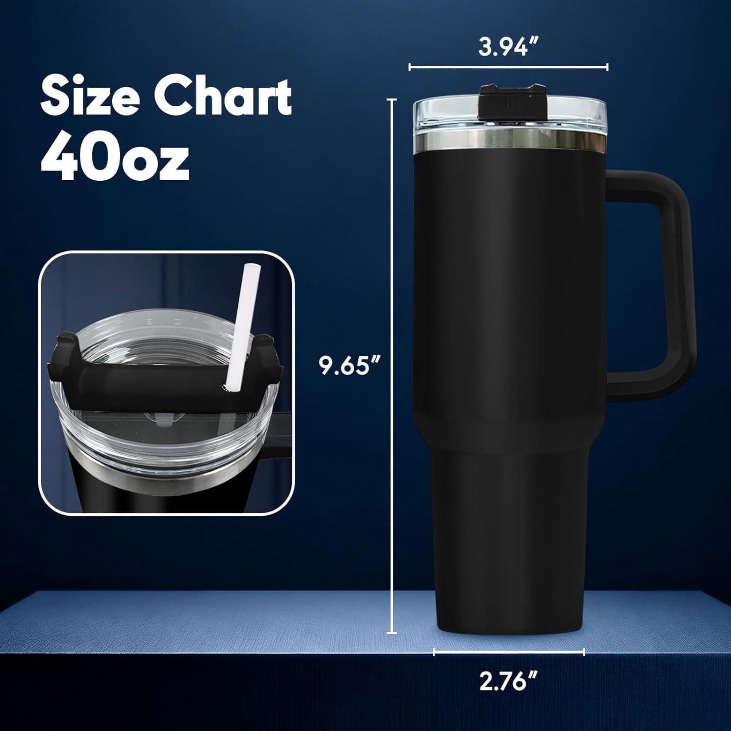 Liber Tea Tumbler 40oz with Handle and Straw, Patriotic Tea Vacuum Insulated Travel Gaming Cup, Gamer Gifts for Father''s Day - Cool Birthday Present for Him, Men & Daddy