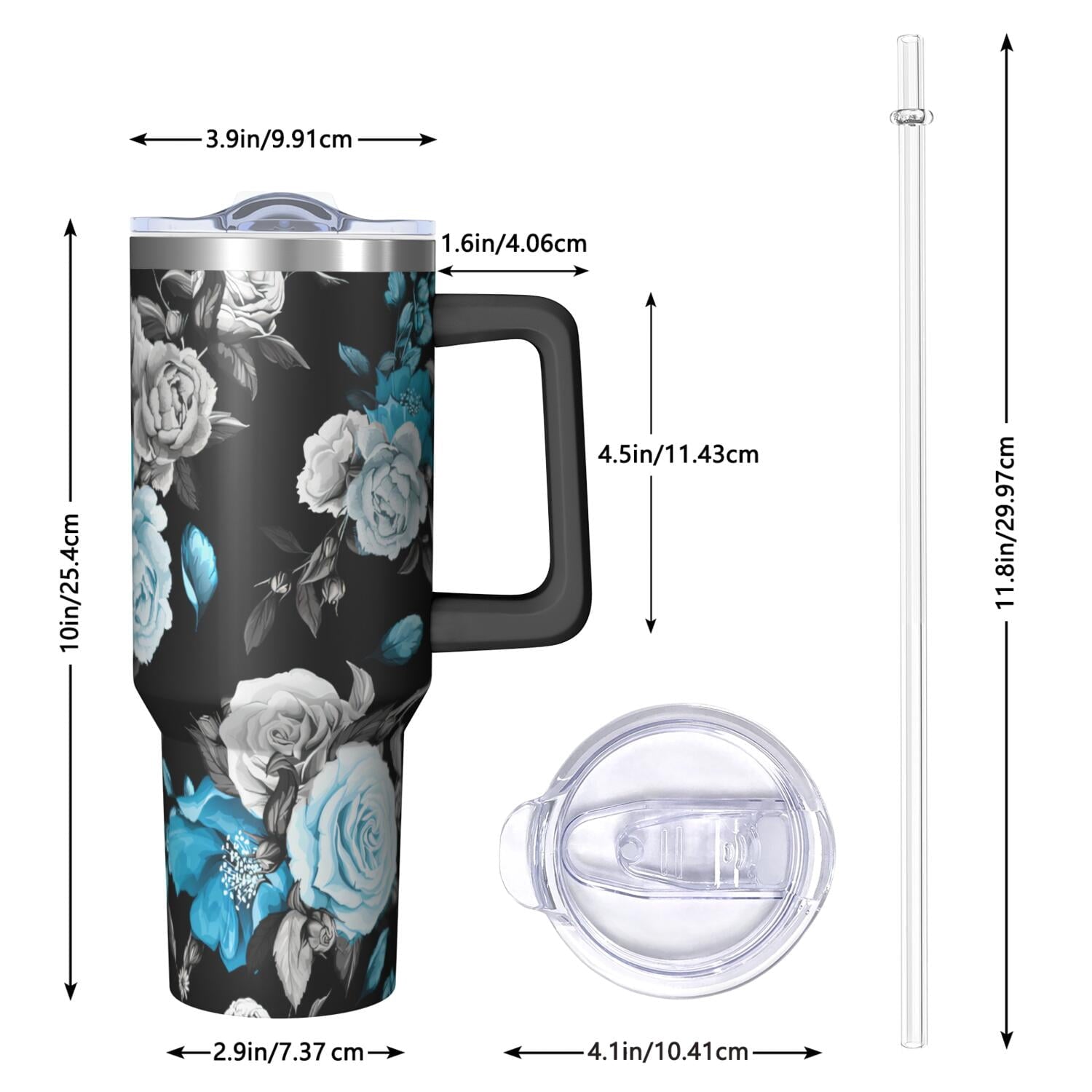 40 oz Hawaii Tropical Plants Tumbler Hawaii Tropical Plants Theme 40oz Tumbler with Handle Spill Proof Lid Straw Double Insulated Coffee Cup Hawaii Tropical Plants Lover Gifts