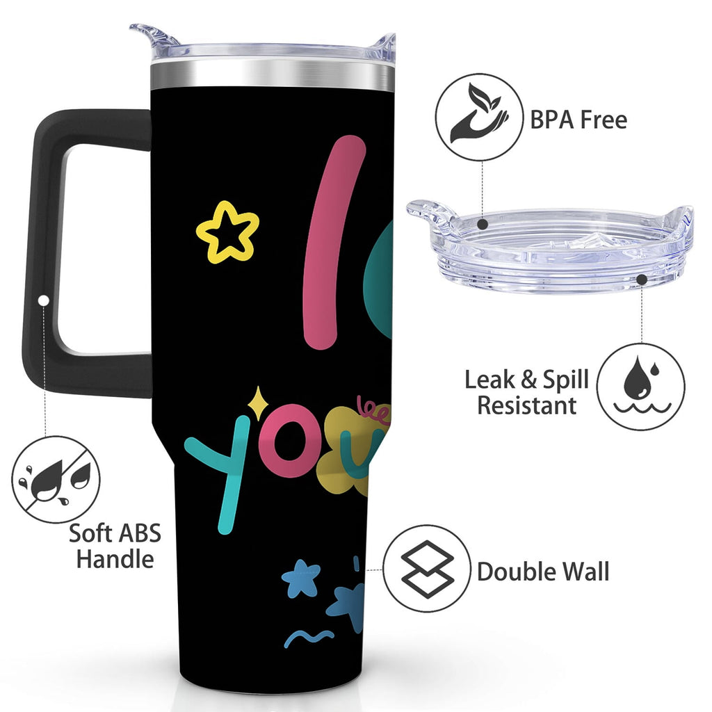 Colorful Love Yourself Stainless Steel Tumbler, 30oz
