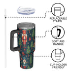 1pc nutcracker 40oz Tumbler with Straw & Handle - Insulated Stainless Steel Cup | Holiday Gift for Man Women (Christmas, Valentine's, Birthday)